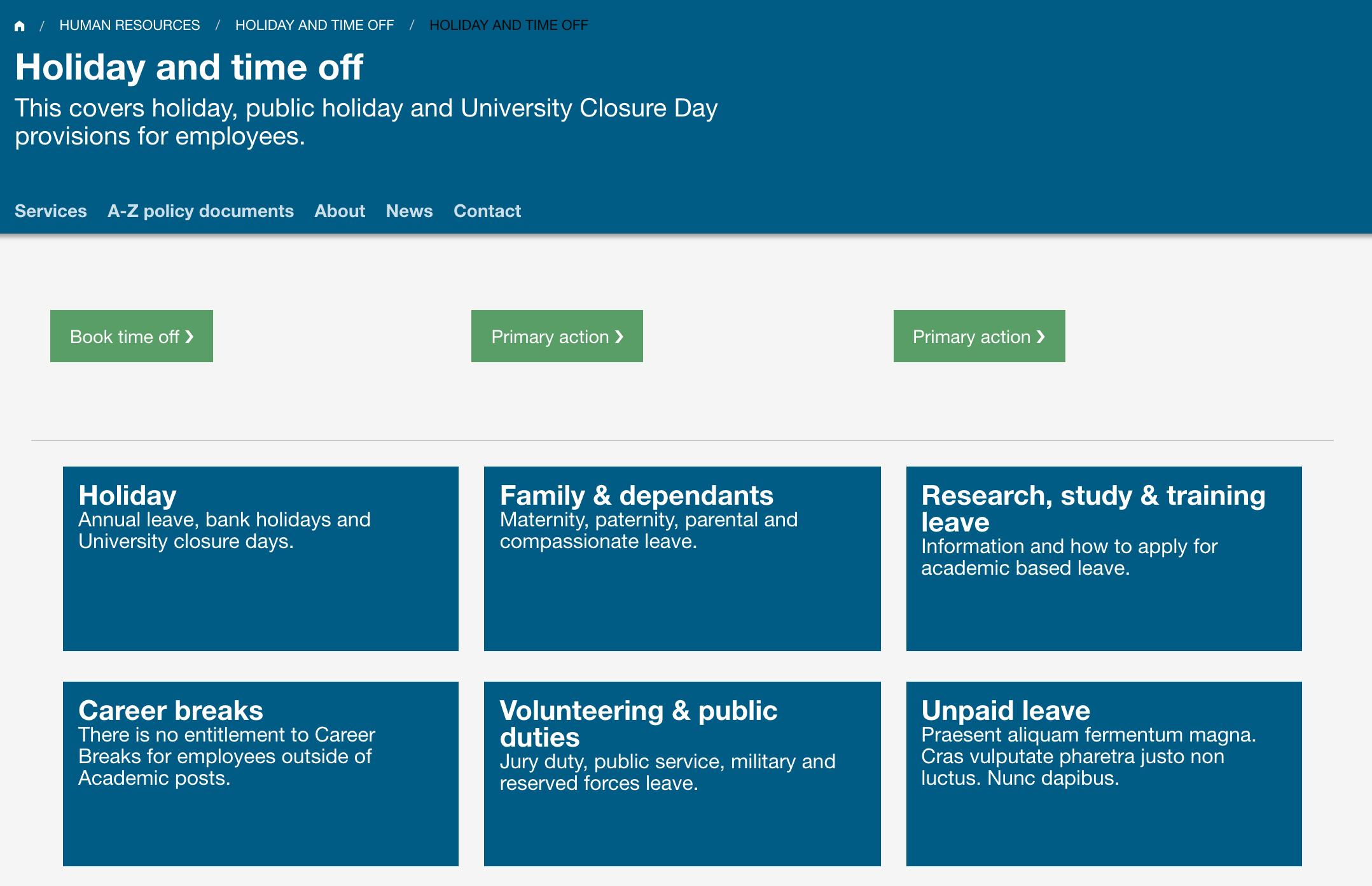 HTML prototype created for University of Southampton HTML prototype created for University of Southampton